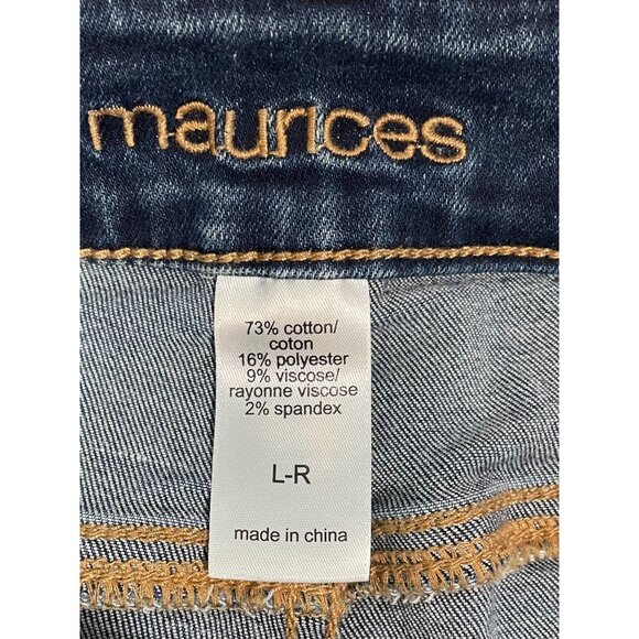 Maurices Womens Medium Wash Frayed Hem Skinny Jeans L-R Cotton Blend - Picture 7 of 12